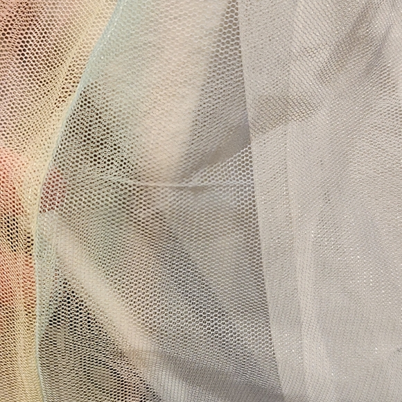 Pastel Rainbow Kids Girls Fly Sleeves with Heart Princess Tulle Midi Tutu Dress - Picture 6 of 9